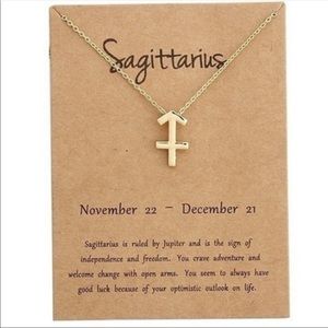 Sagittarius Zodiac Sign Pendant Gold Necklace